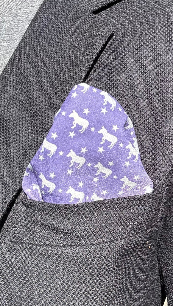 Democratic Donkey Pocket Square RARE CUT 